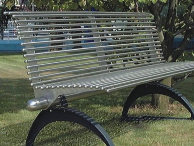 雅亭家具YT-S10不锈钢管公园长椅户外金属排凳图1