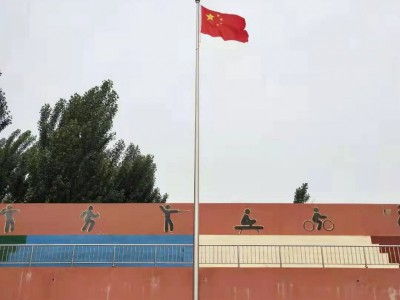 泰安亿佳学校电动旗杆地基处理图1